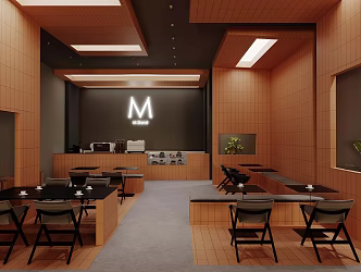 Modern coffee shop 3d model