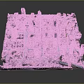 Detailed City Model With Skyscrapers Colorful Lights And Urban Structure Design