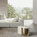 Contemporary Living Room Interior With Comfortable Sofa And Stylish Coffee Table Set