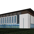 modern gymnasium building gymnasium 3d model