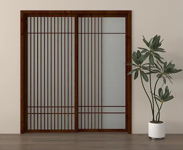 Modern glass sliding door glass sliding door glass sliding door kitchen door 3d model