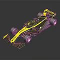 Sleek Black And Yellow Formula 1 Racing Car With Aerodynamic Design And Sporty Wheels