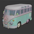 Modern bus minibus minivan driverless bus school bus 3d model