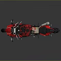 Red Sport Motorcycle With Sleek Black Accents And Gray Background Reflection