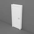 White Modern Hinged Door With Simple Frame For Home Interior Design 3d model