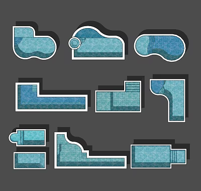 Pool combination Modern swimming pool 3d model