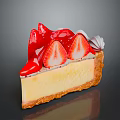 Delicious Strawberry Cheesecake With Fresh Strawberry Topping Whipped Cream Creamy Yellow Layer And Crust