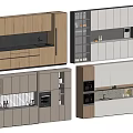 Modern Wine Cabinet Designs with Wooden Glass Doors Storage Shelves for Home Bar Interior