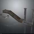 Industrial Steel Structure Equipment With Rustic Metal Brackets And Pipes
