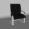 Modern Black Leather Office Chair With Metal Frame And Comfortable Seat