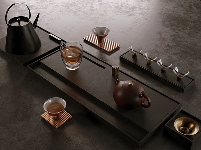 Chinese Minimalist Tea Set Combination model