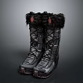 Tall Winter Boots With Fur Trim And Non Slip Sole For Outdoor Activities