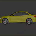 Yellow BMW Two Door Sporty Coupe With Shiny Exterior And Black Wheels