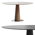 Middle Ancient Round Dining Table Nordic Dining Table Log Wind Dining Table Solid Wood Dining Table Rock Plate Dining Table 3d model