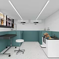 Modern Pet Clinic Interior With Examination Table Stool And Bathtub