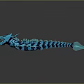 Blue Dragon Game and Movie Character 3D Model with Scales and Wings