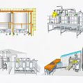 Industrial Equipment With Large Storage Tanks Piping Systems Operation Platforms And Workers
