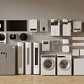 Various Types of Modern Household Appliances on Display with Refrigerators Washing Machines and TVs