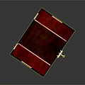 Elegant Red Display Cabinet Shelf With Glossy Finish Golden Handles And Stylish Drawers