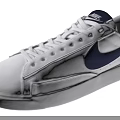 White Blue Casual Sneakers With Sleek Design White Upper Blue Logo For Everyday Wear