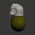 Two Green Hand Grenades With Metallic Fuse Mechanism And Safety Pins