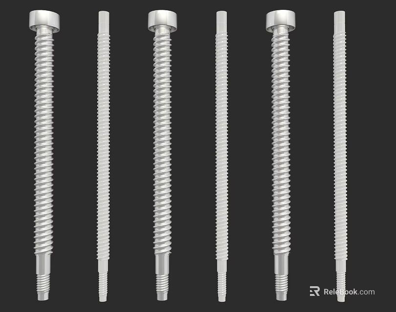 Stainless Steel Hardware Screws With Threaded And Smooth Shanks In Various Lengths 3d model 
