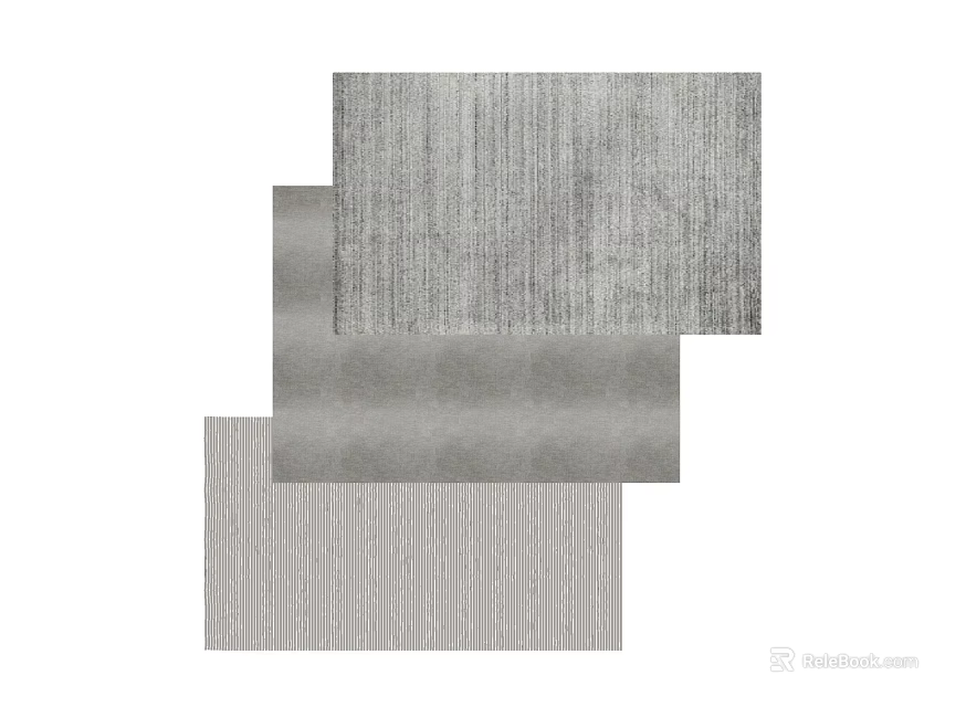 Gray Square Rugs With Textured Patterns And Striped Designs For Home Decor 3d model 