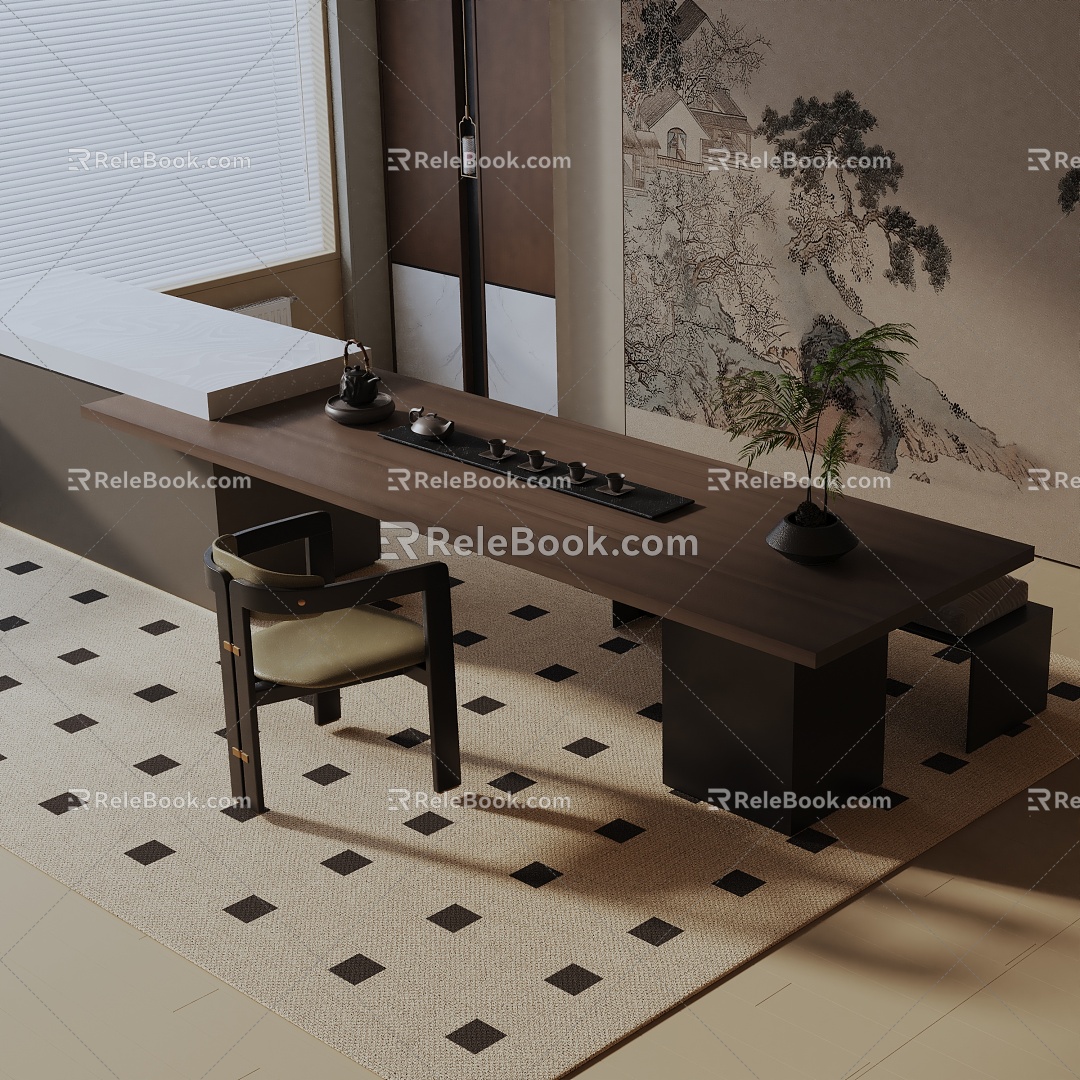 Modern dining table 3d model