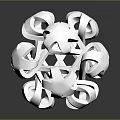 Silver Metal Hardware Tools With Complex Interconnected Rings And Reflective Surface