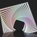 Modern Activity Passage With Geometric Structure And Colorful Lighting Effects 3d model