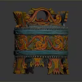 Colorful Carved Decorative Storage Box With Intricate Patterns And Ornate Design