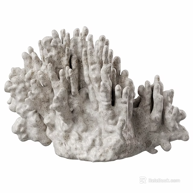 Gray Coral Shape Decorative Ornament Set For Natural Home Tabletop Decoration 3d model 