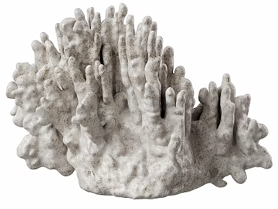 Gray Coral Shape Decorative Ornament Set For Natural Home Tabletop Decoration 3d model