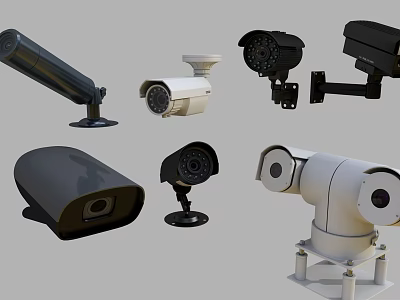 Projection Monitoring Solutions Featuring Multiple Surveillance Camera Varieties For Security 3d model