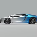 Lamborghini Sports Car With Silver Blue Gradient And Sleek Aerodynamic Body Design
