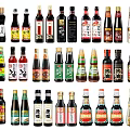 Various Types of Condiment Bottles for Kitchen Cooking and Seasoning