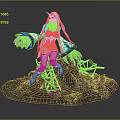 Anime Figure Display Base Featuring Rock Surface And Twisted Branches