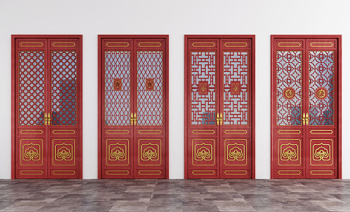 Chinese double door 3d model