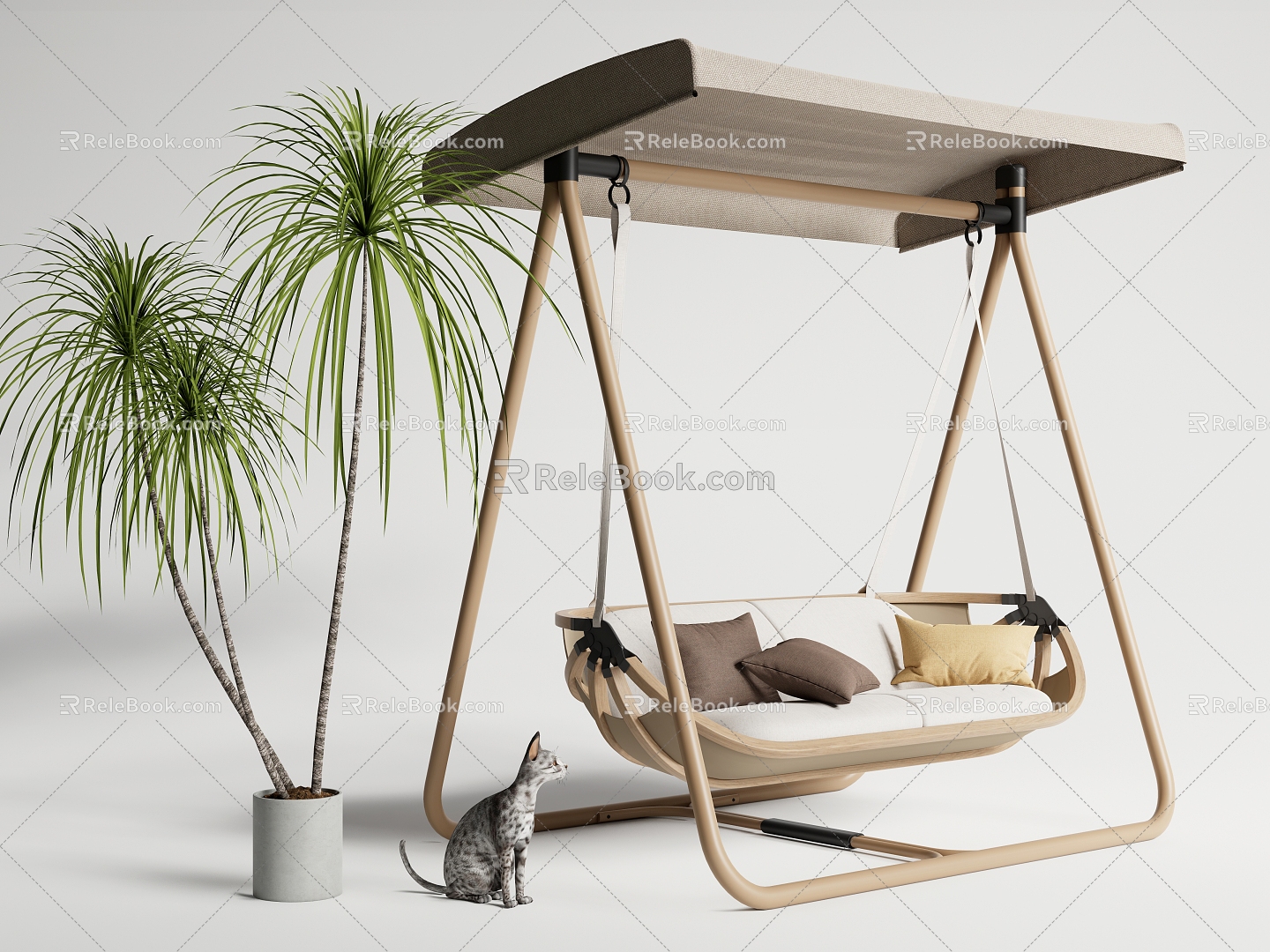 Courtyard Swing Outdoor Swing Hanging Chair Outdoor Rocking Chair 3d model