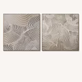 Abstract Textured Wall Art With Curved And Striped Patterns Modern Design 3d model