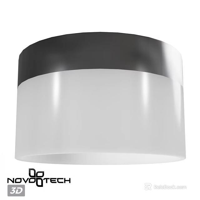 Modern White And Black Ceiling Light With Sleek Round Design For Home 3d model 