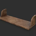 Rustic Wooden Shelf With Curved Ends For Home Decoration And Storage