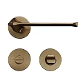 Modern Stylish Brass Door Handle with Round Escutcheon Plates for Interior Home Doors