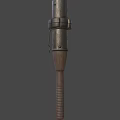 Vintage Weapon With Wooden Handle Metal Head And Reinforced Metal Band Structure
