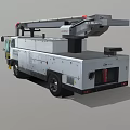 White Terex Utility Truck With Mechanical Arm And Service Equipment 3d model
