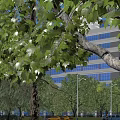 Modern Industrial Factory Exterior Design With Multi storey Structure Glass Windows Greenery And Pedestrians