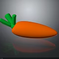 Orange Carrot Model With Green Leaves On Black Background With Reflection