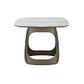 Modern Minimalist Side Table With Marble Pattern Top And Brushed Brass Geometric Base 3d model