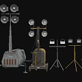 Portable Lighting Towers With Generator Sets For Construction Site Use