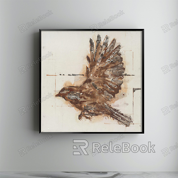 modern animal painting brown porch animals birds decorative painting model